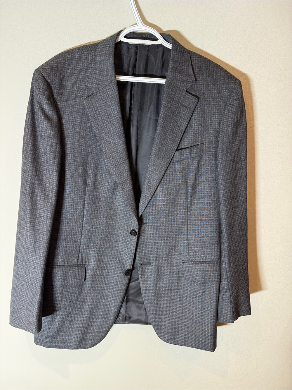 Canali Charcoal Gray Check Sport Coat